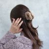 ヘアクリップ エコファー ハート クリア バンスクリップ