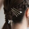 Classy  ヘアアレンジセット ヘアクリップ ヘアピン メタル ミニ ストーン パール 5個セット アメピン ロール バンスクリップ