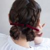 ヘアクリップ ベロア リボン 2個セット ミニクリップ